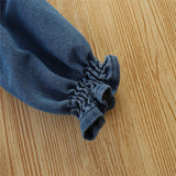 Kids Girls Jumpsuit Spring Autumn Solid Denim Romper