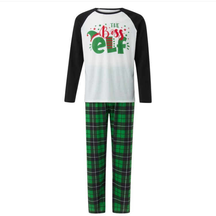 Family Parent-Child Letter Print Christmas Pajama Sets
