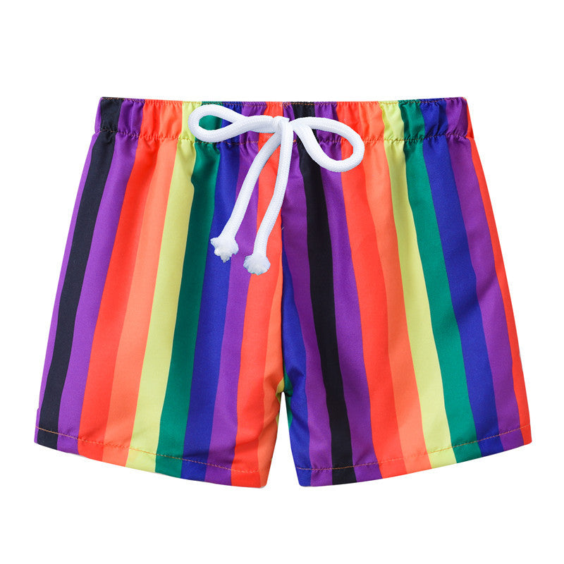 Summer Kids Boy Swimwear Fashion Striped Print Holiday Swimsuit