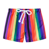 Summer Kids Boy Swimwear Fashion Striped Print Holiday Swimsuit