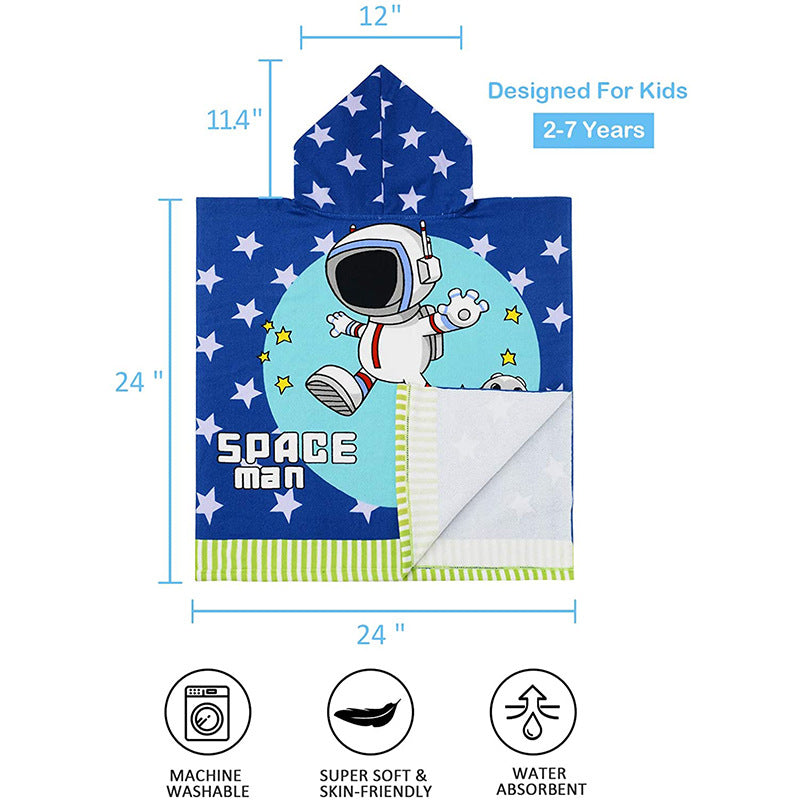 Kid Baby Bath Towel Microfiber Cotton Hooded Beach Soft Poncho Pajamas