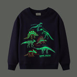 Kid Baby Boys Fall Style Glow-in-the-dark Dinosaur Round Collar Hoodie
