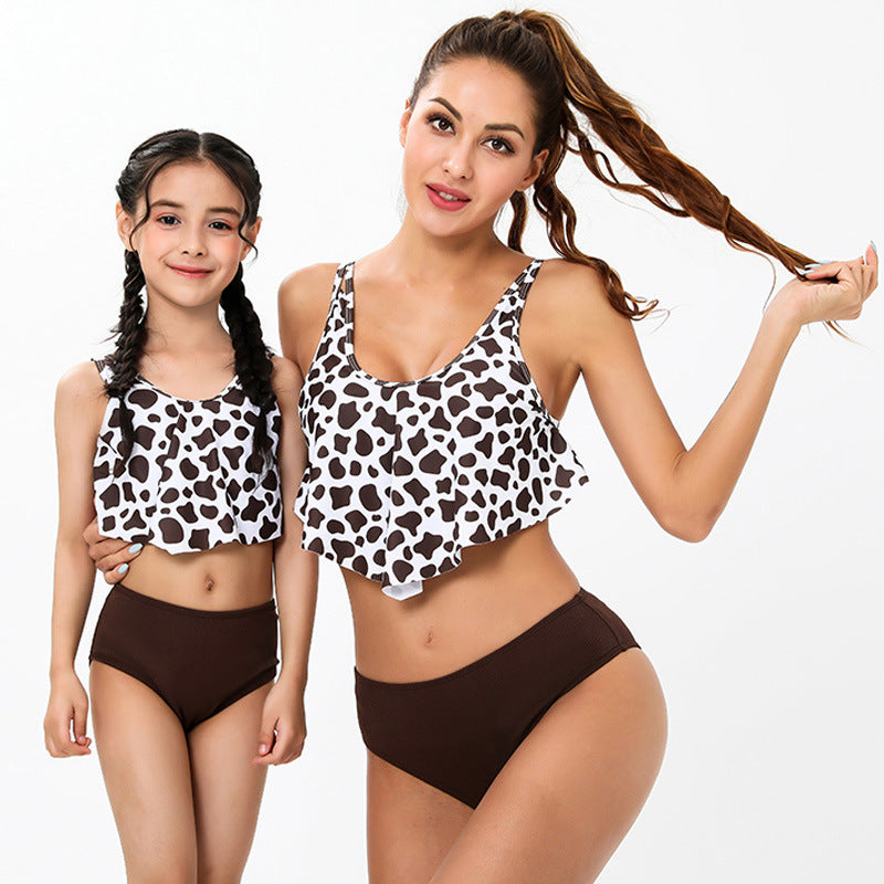 Family Matching Mother-daughter Split Bikini Leopard Print Sexy Swimsuit