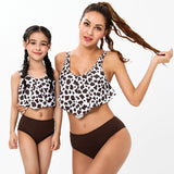 Family Matching Mother-daughter Split Bikini Leopard Print Sexy Swimsuit