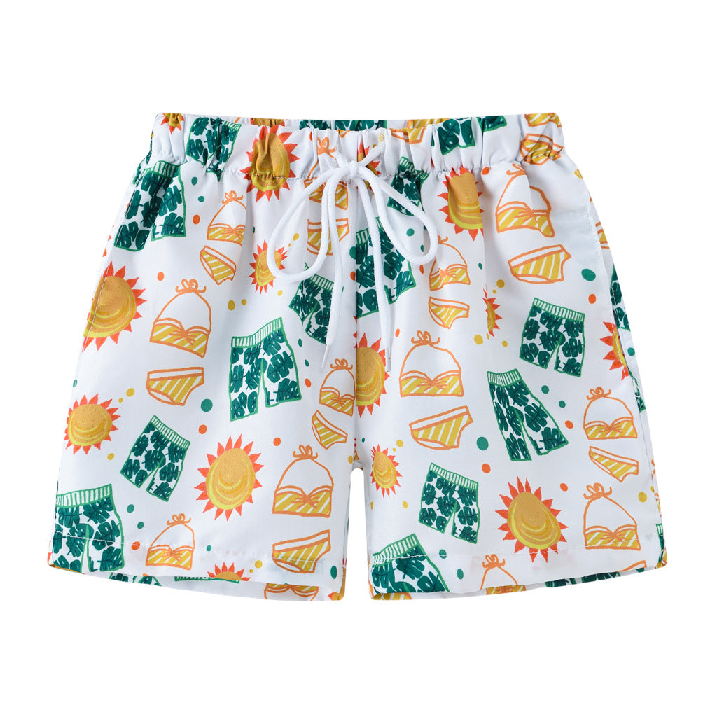 Summer Kids Boy Swimwear Fashion Striped Print Holiday Swimsuit
