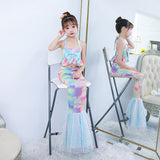 Kid Girl Mermaid Tail Beach Fishtail Ariel Swimsuits