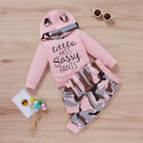 Kid Baby Girl Wear Pink Camouflage Long Sleeves 2 Pcs Sets