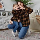 Family Matching Long Sleeves Button-down Plaid Blouse Shirts