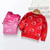 Kid Baby Girl Knit Pullover Autumn Christmas Jacquard Sweater