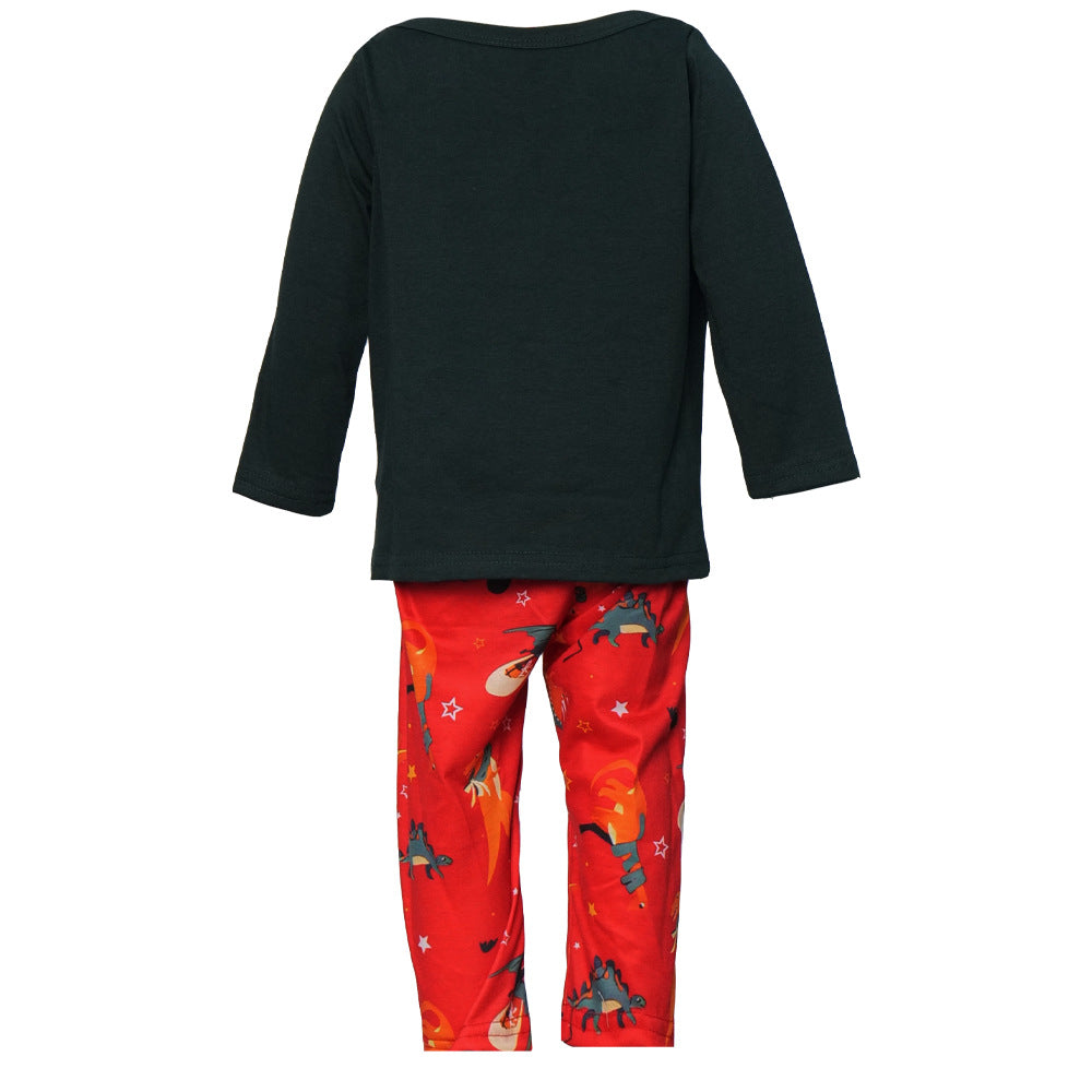 Family Parent-child Autumn Dinosaur Print Christmas Pajamas
