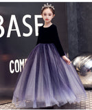 Kid Girl Catwalk Fashion Velvet Poncho Princess Dress