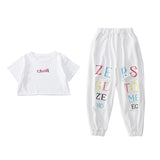 Kid Teenager Girls Summer Fashion Streetwear Ripped Cotton 2 Pcs Sets