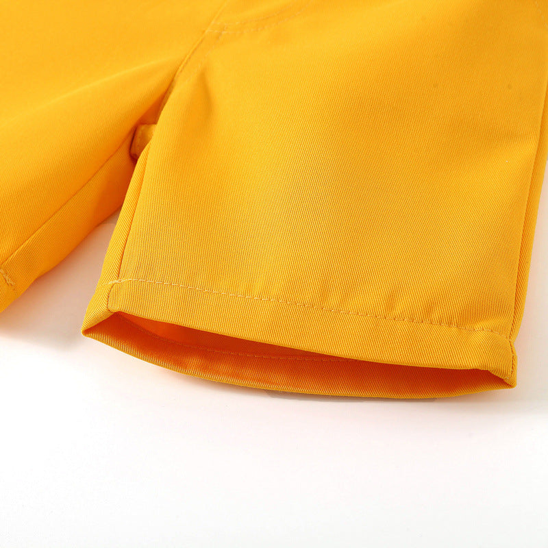 Kid Baby Boy Suit Summer Beach Short Sleeve Leaf Woven 2 Pcs Set