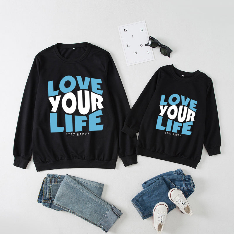 Family Matching Parent-child Father-son Round Neck Long Sleeves Shirts