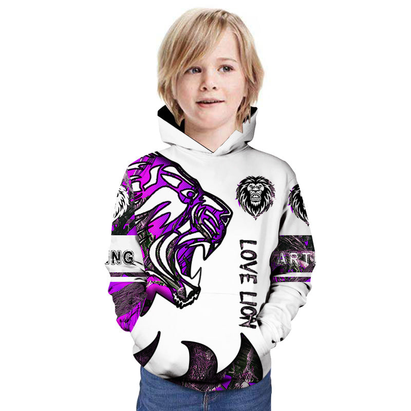 Children Kid 3D Print Animal Lion Hoodie