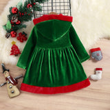 Kid Baby Girl Christmas Party Warm Detachable Velvet Dress
