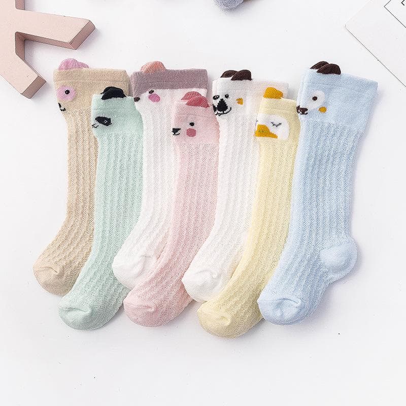 Baby / Toddler Solid Breathable Over-knee Mesh Socks 3 Packs