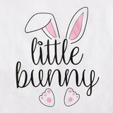 Kid Baby Girls Suit Summer Easter Letter Rabbit Print Strap 3 Pcs Set