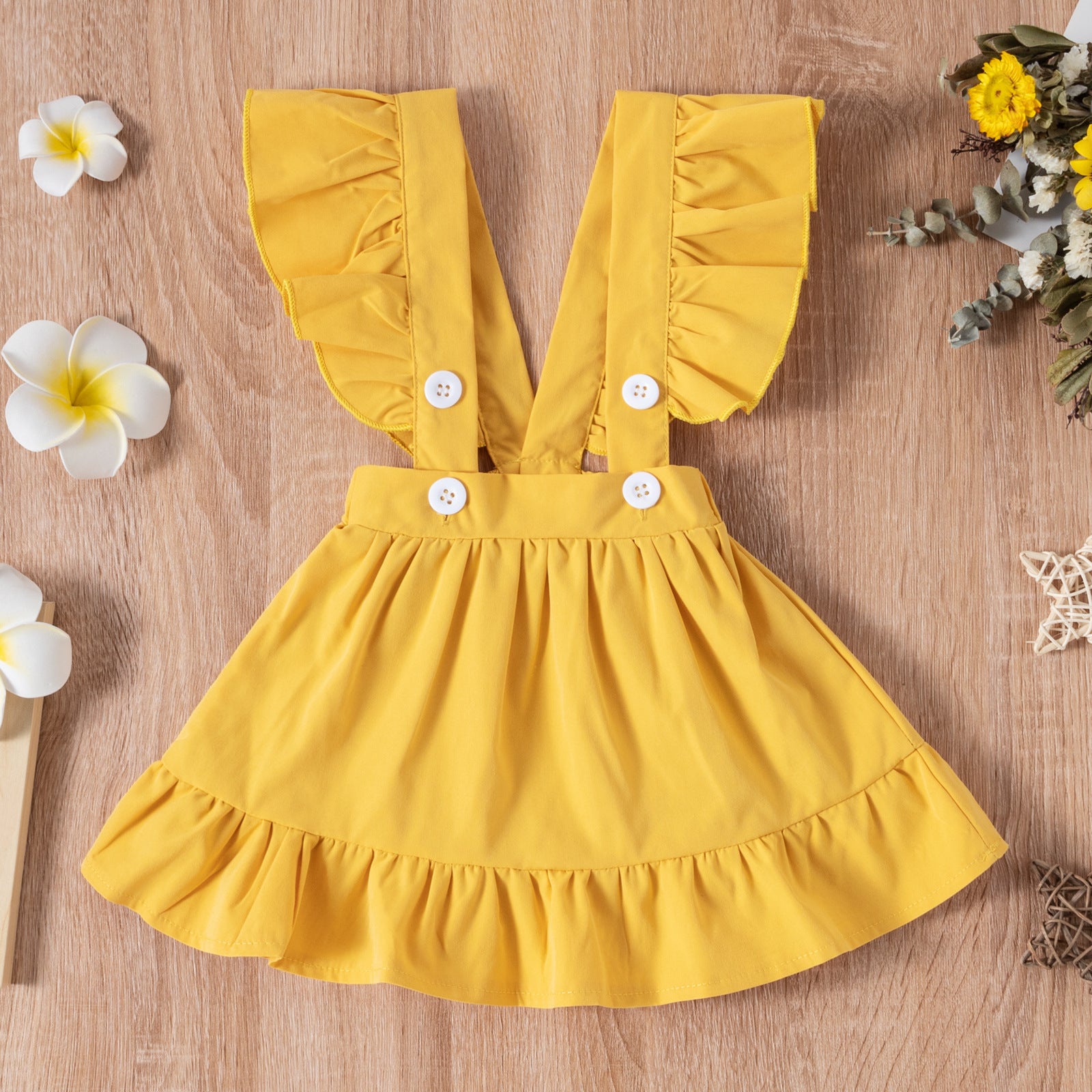 Infants Baby Girls Cut olid Color Strap New Summer 2 Pcs Set