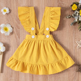 Infants Baby Girls Cut olid Color Strap New Summer 2 Pcs Set