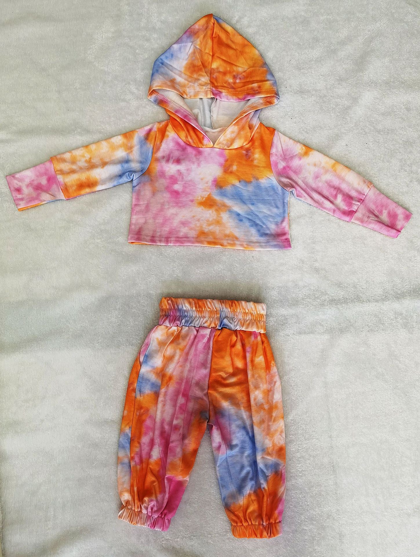 Kid Baby Boy Girl Casual Tie-dye Sportswear Sets 2 Pcs