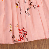 Kid Girls Princess Retro Long-sleved Autumn Winter Flower Dress