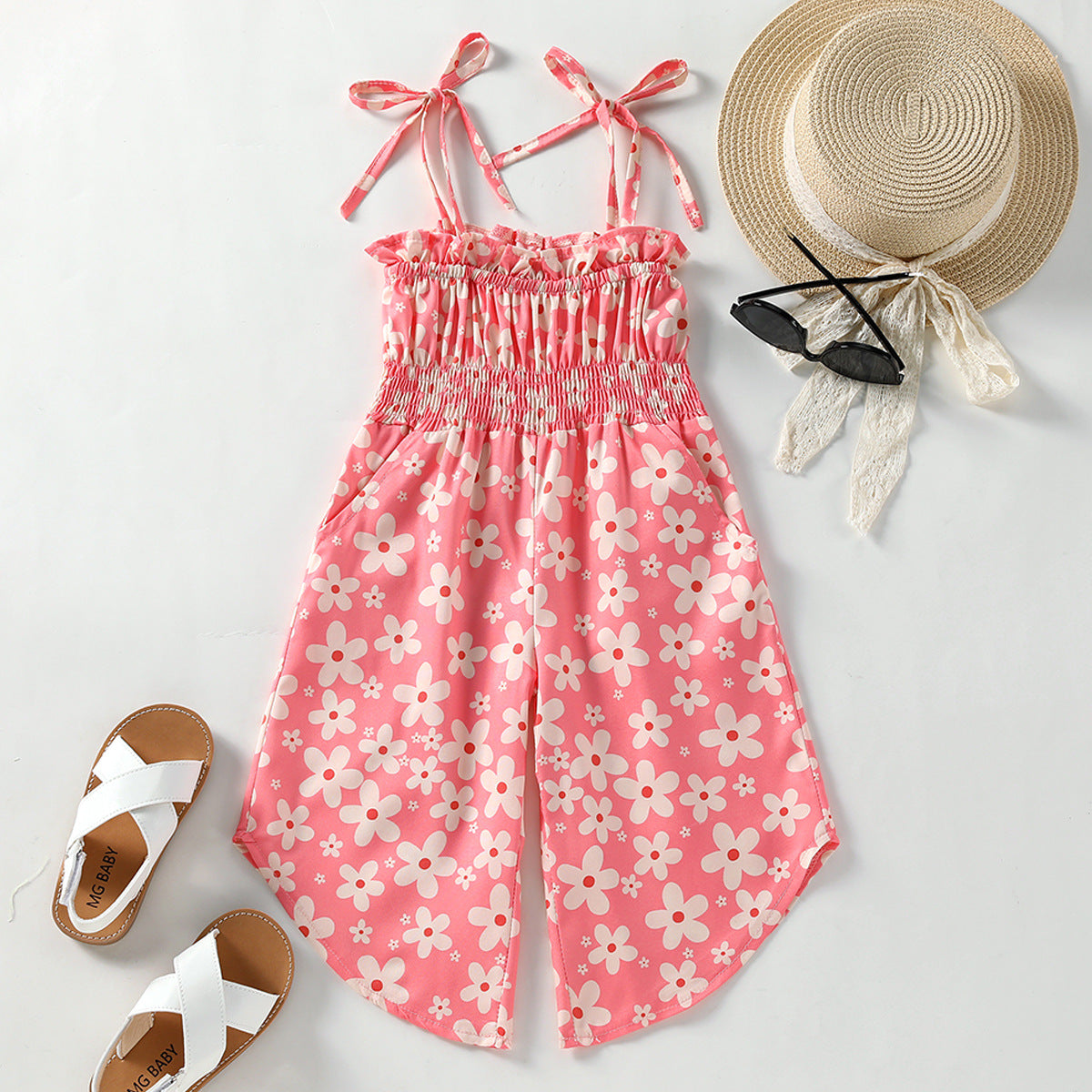 Kid Baby Girl Harness Jumpsuit Summer Pants