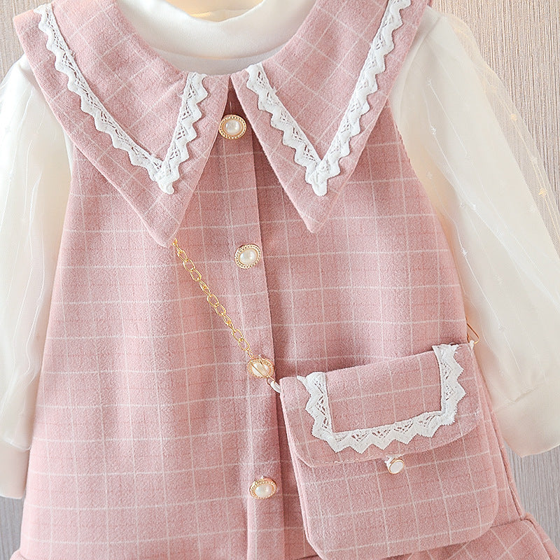 Kid Baby Girls Fragrant Style Long Sleeve Dresses Sets 2 Pcs