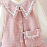 Kid Baby Girls Fragrant Style Long Sleeve Dresses Sets 2 Pcs