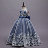 Kid Girl Princess Floral Lace Gown Sequins Gradual Change Dresses