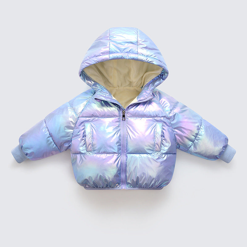 Kid Padded Down Winter Reflective Washless Cotton Lamb Fleece Coat