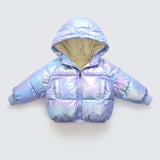 Kid Padded Down Winter Reflective Washless Cotton Lamb Fleece Coat
