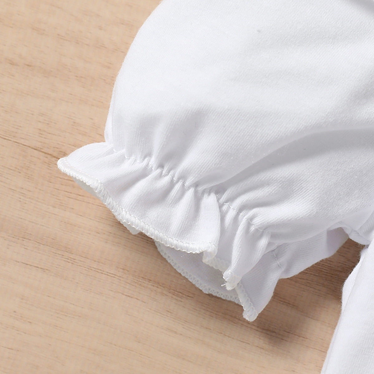 Kid Baby Girl Round Collar Bubble Sleeves Camouflage 2 Pcs Sets