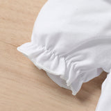 Kid Baby Girl Round Collar Bubble Sleeves Camouflage 2 Pcs Sets