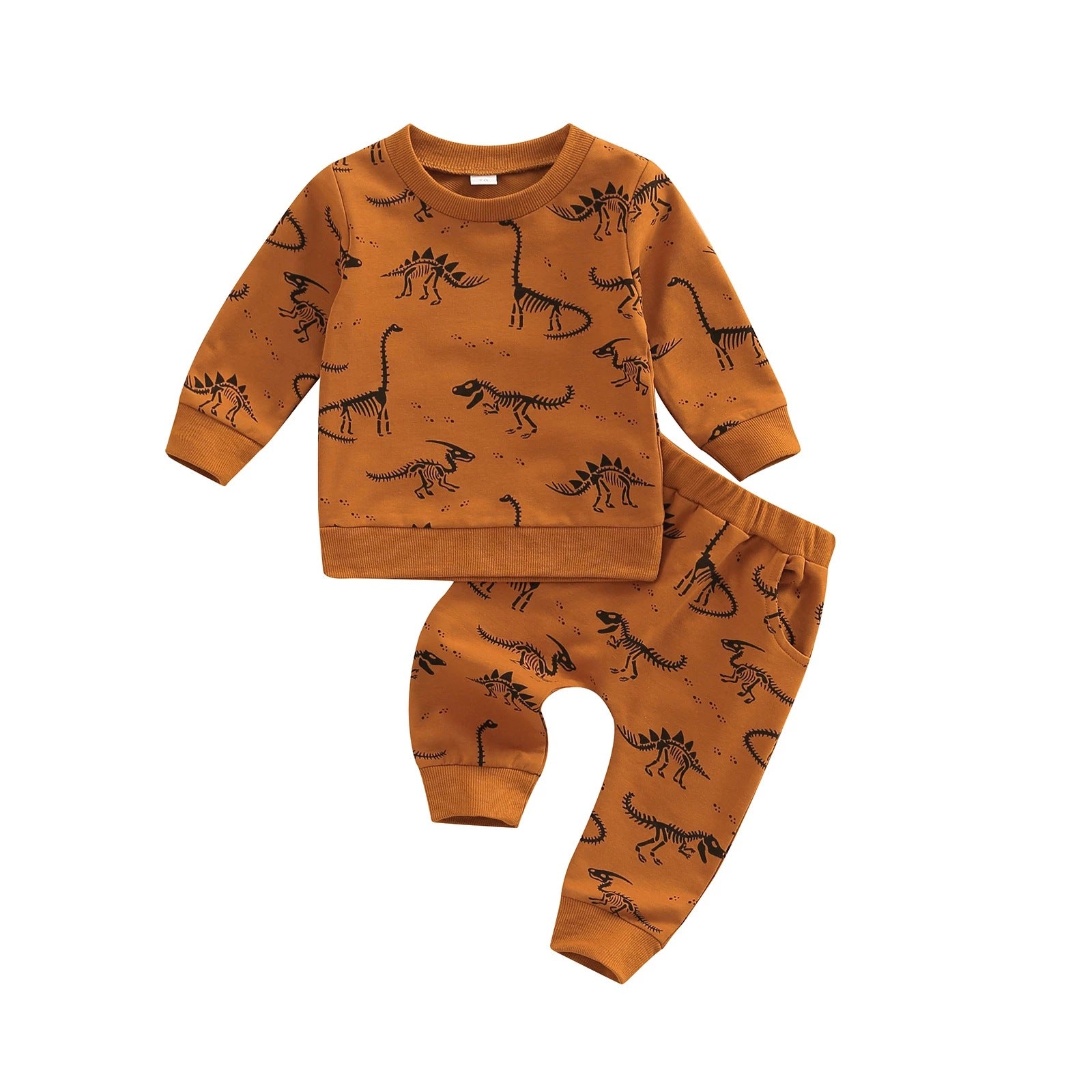 Kid Baby Boy Cute Cartoon Dinosaur Print 2 Pcs Sets