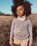 Kid Baby Girl  Hand Embroidered Farm Knit Winter Thicken Sweater