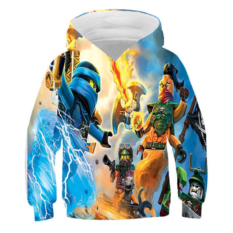 Kids 3D Print Cartoon Loose Long Sleeves Hoodie