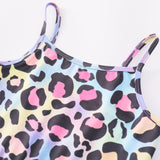 Kid Baby Girl One-piece Suspenders Leopard Print Loose  Long Pants