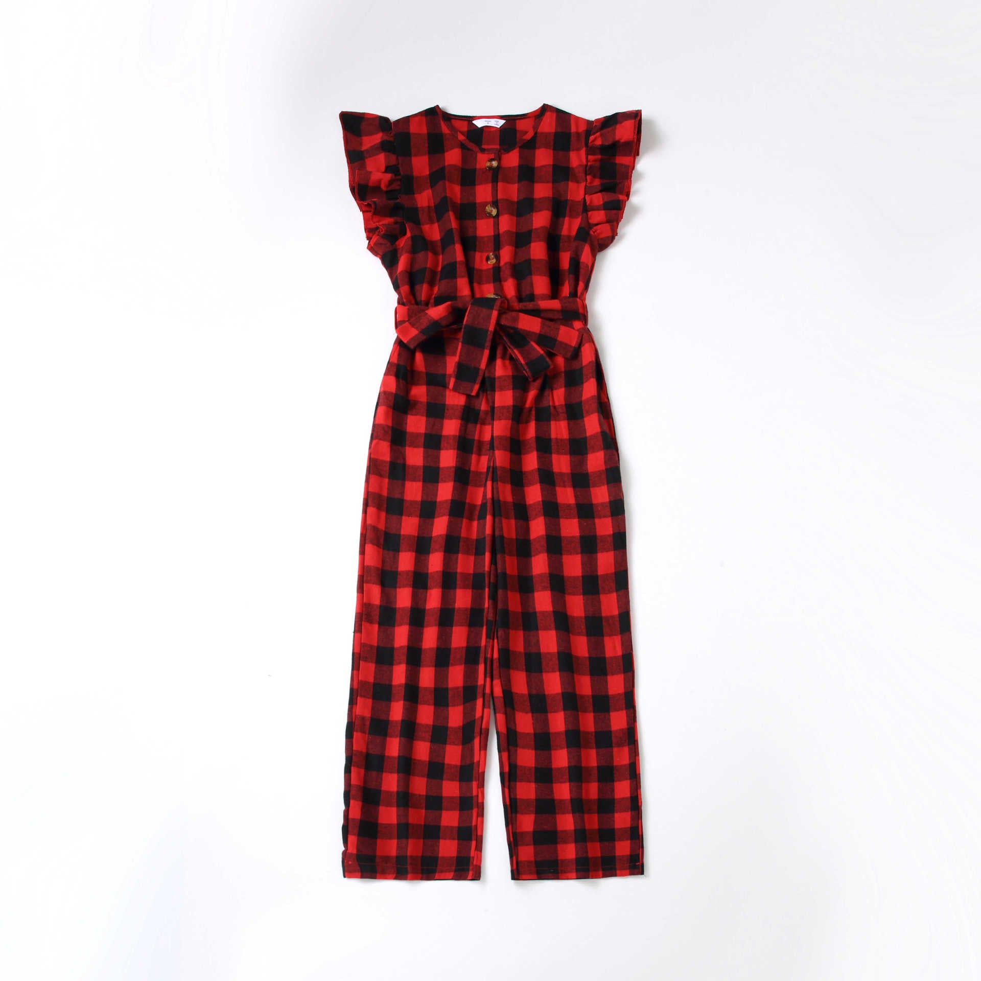 Family Matching Parent-child Spliced Plaid Christmas Dresses
