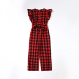 Family Matching Parent-child Spliced Plaid Christmas Dresses