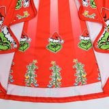 Kid Girl Long-sleeved Christmas Sulley Grinch Dresses