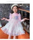 Kid Baby Girl Princess Autumn Knitted Sequins Cake Dress