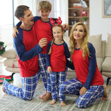 Family Matching Plaid Printed Pajamas Mother Daughter Parent-child Wear