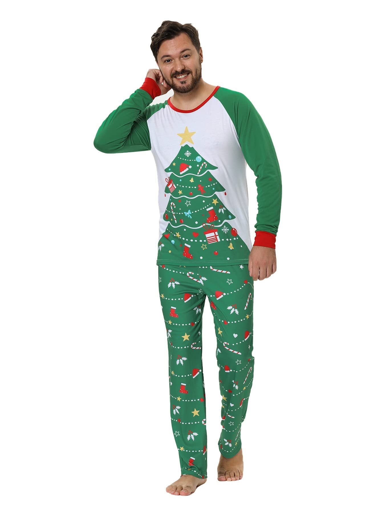 Family Christmas Parent-child Round Neck Long Sleeves Pajamas