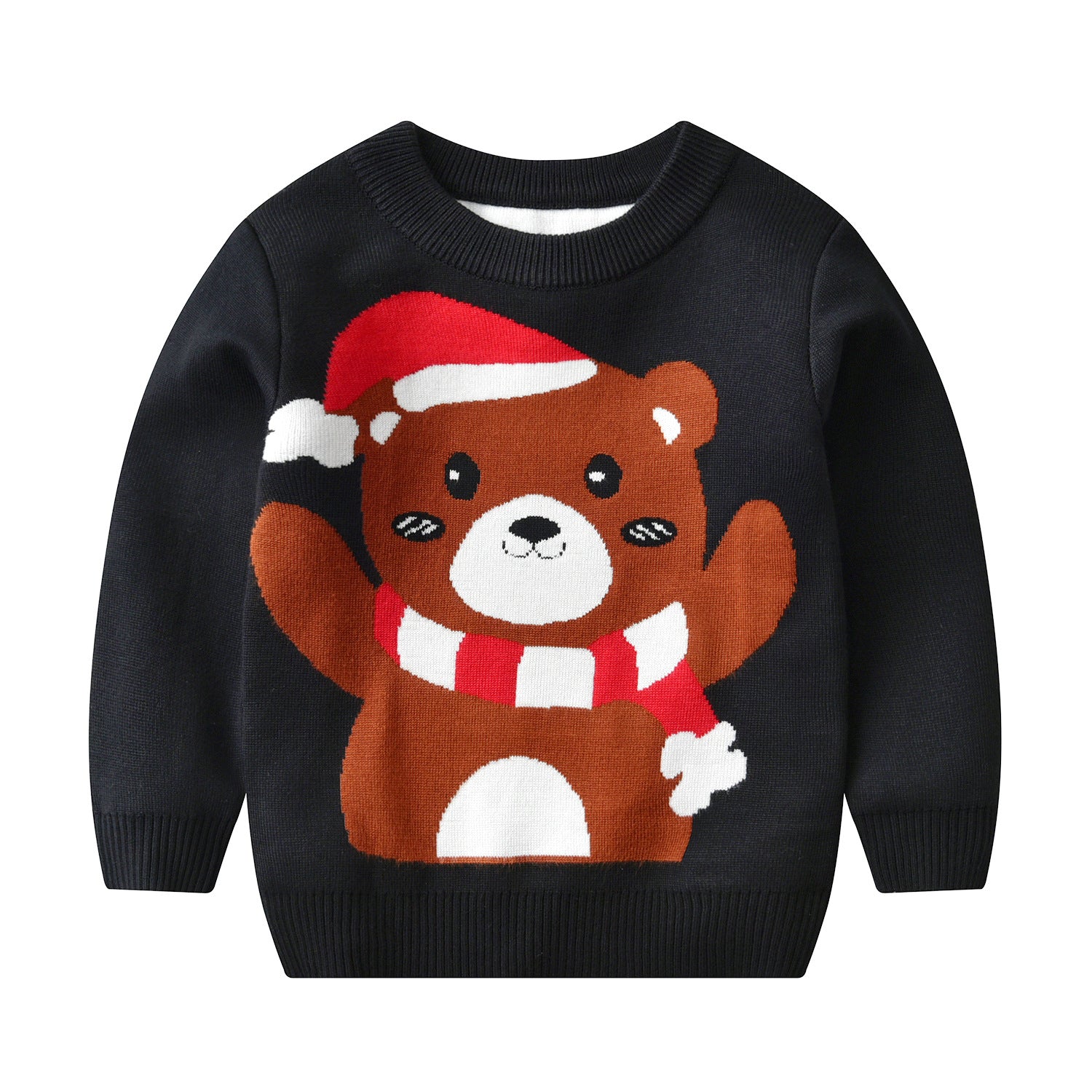 Kid Baby Girl Knit Pullover Autumn Christmas Jacquard Sweater