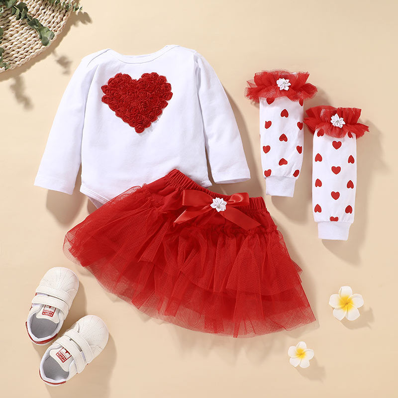 Baby Girl Hattie Love Valentine's Day 3 Pcs Sets