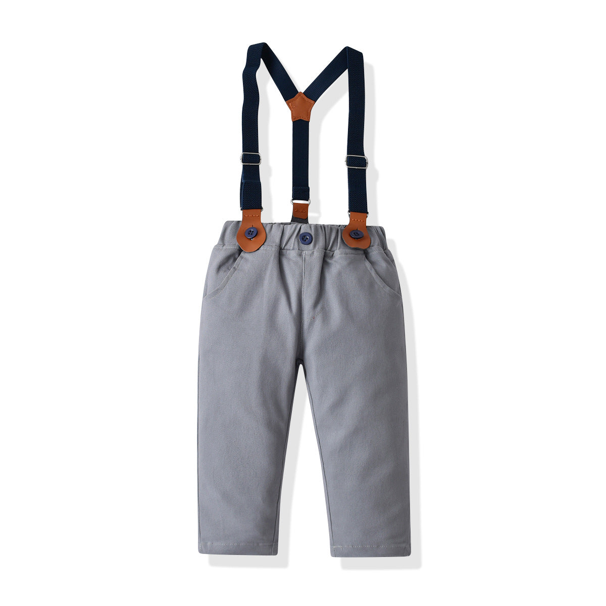 Baby Boy Suit Long Sleeve Halter Overalls 4 Pcs Sets