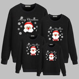 Family Matching Thermal Cute Cartoon Christmas Snowflake Print Sweatshirt
