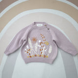 Kid Baby Girl  Hand Embroidered Farm Knit Winter Thicken Sweater