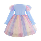 Kid Girl Spring Autumn Long Sleeve Unicorn Birthday Dresses